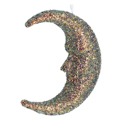 Новогодняя игрушка "Месяц разноцветный" 14 см