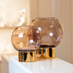 Ваза Glass Design Bubble 21 см, сиреневая