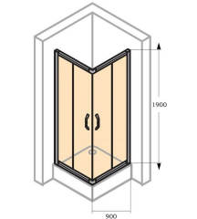 Душевой уголок Huppe X1, 90x90, раздвижные двери