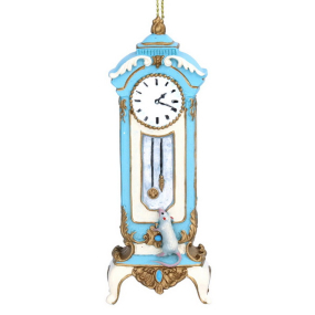 Игрушка на елку "Часы с мышкой" 10 см