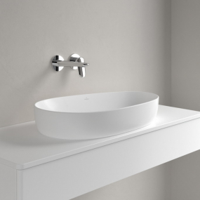 Раковина накладная Villeroy & Boch Antao 65х40, CeramicPlus,4A7465RW, из TitanCeram, Stone White