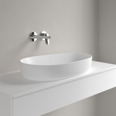 Раковина накладная Villeroy & Boch Antao 65х40, CeramicPlus,4A7465RW, из TitanCeram, Stone White