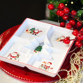 Менажница New Milk & Coffee Let It Snow 22х26 см, 5 секторов