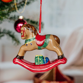 Игрушка на елку "Лошадка-качалка" 10 см