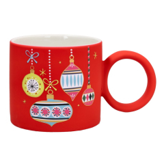 Кружка "Елочные украшения" 350 мл, красная
