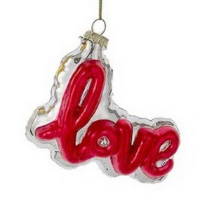 Елочная игрушка "Love" 9,5 см, красная