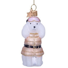 Елочная игрушка "Пудель в золотом" 9 см