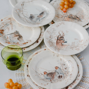 Набор тарелок салатных Sologne 23,2 см, 6 шт (лесная фауна)