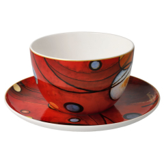 Чашка для завтрака с блюдцем "Heavy red" 500 мл