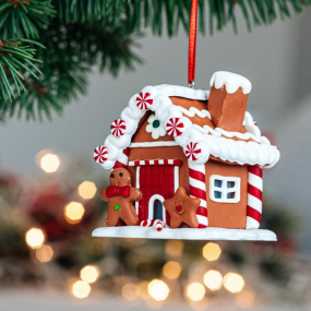 Игрушка на елку "Пряничный домик" 9,5 см, в ассортименте