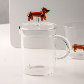 Кружка с крышкой "Такса" Dogs