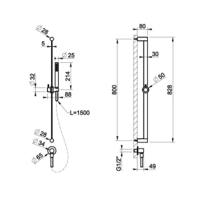 Комплект для душа Gessi 316 54045.239, без смесителя, брашированная сталь