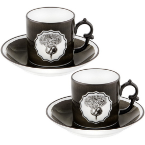 Набор чашек кофейных с блюдцами Herbariae by Christian Lacroix 97 мл, 4 предмета, цвет черный