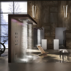 Лейка для душа Gessi Acciaio, с накладной панелью, потолочная, 50х50 см, зеркальная сталь