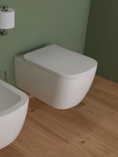 Унитаз подвесной Flaminia Play 52х36, с сиденьем, белый