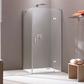 Душевой уголок Huppe Aura elegance 100х80, распашная дверь, прозрачное стекло 6 мм