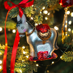 Новогодняя игрушка "Ослик" 13 см