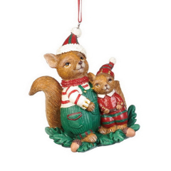 Игрушка на елку "Белка-папа и сын" 10 см Игрушка на елку "Белка-папа и сын" 10 см