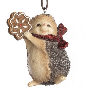 Игрушка на елку "Ежик в красном шарфе" 8,5 см