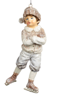 Новогодняя игрушка "Мальчик на коньках" 10,5 см