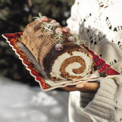 Блюдо прямоугольное "Санта и дети" Toy’s Fantasy 35х23 см