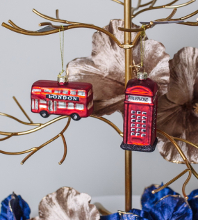 Елочная игрушка "Лондонский автобус" 8 см