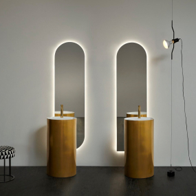 Раковина Antonio Lupi Simplo, 45х45, из Flumood, Liquid Metal