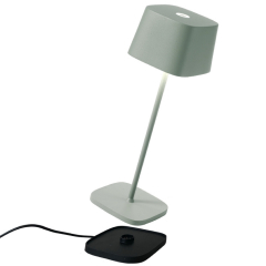 Лампа настольная Zafferano Ofelia Pro 29 см, серо-зеленая