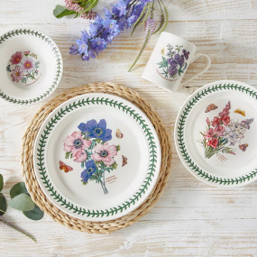 Набор посуды на 1 персону Botanic Garden, цветочный декор, 4 предмета