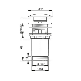 Донный клапан AlcaPlast A392B, Click-Clack, 5/4", белый