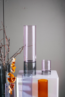 Ваза Bamboo Groove 37 см, цвет розовый/дым