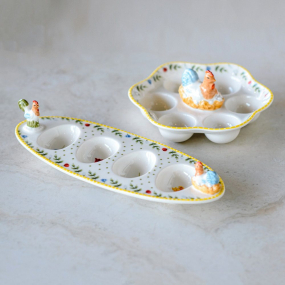 Блюдо для яиц овальное "Петух и курица" Spring Awakening