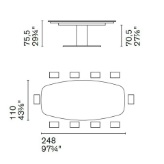 Стол Calligaris Cameo 250х110 CS4124, Wild Gray