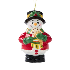 Елочная игрушка Spode Christmas Tree Ornaments "Снеговик с мороженым" 9 см