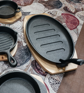 Сковорода овальная со съемной ручкой на подставке Fusion Taste 27х17 см