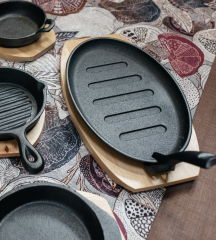 Сковорода овальная со съемной ручкой на подставке Fusion Taste 27х17 см
