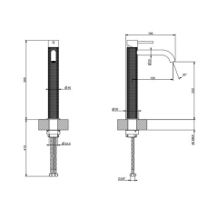 Смеситель для раковины Gessi 316 54406.707, брашированный черный