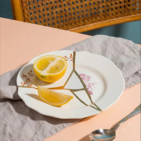 Тарелка салатная Kintsugi 21 см, декор 1