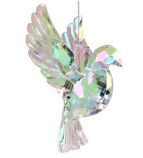 Елочная игрушка "Радужный голубь" 12 см