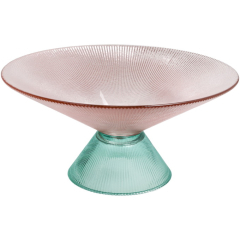 Блюдо на ножке Galassia Clear 26х12 см, цвет сиреневый/зеленый