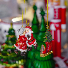 Елочная игрушка "Конек, снегирь и елка" 8 см, в ассортименте