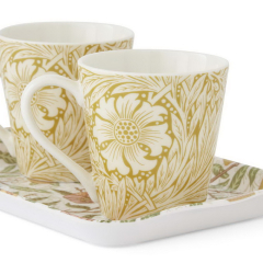 Набор кружек "Фрукты и календула" Spode Morris & Co 180 мл на подносе, 3 предмета