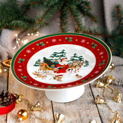 Блюдо для торта на ножке Happy Wintertime 28 см