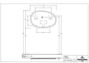 Зеркало с подсветкой Villeroy & Boch Antao 120х85 L4801200, без рамы