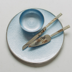 Блюдо сервировочное Dogale Aurea 34 см, голубое