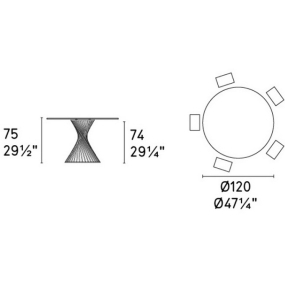 Стол Calligaris Vortex, 120х120 CS4108-FD, Smoke Grey