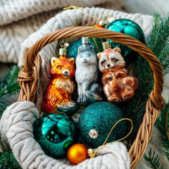 Игрушка на елку "Хаски (собака)" 10,5 см