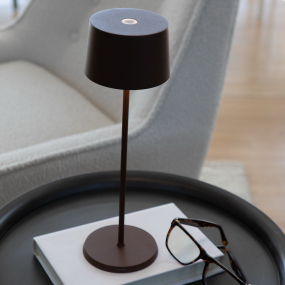 Лампа настольная Zafferano Olivia Pro 35 см, красно-оранжевая