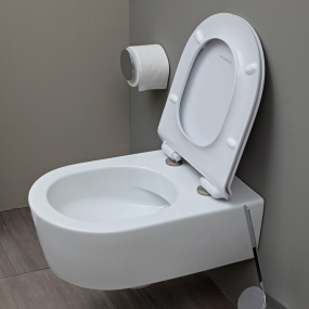 Унитаз подвесной Flaminia Link 56х36, с сиденьем, белый