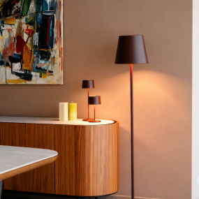 Лампа настольная Zafferano Olivia Micro 20 см, красно-оранжевая